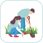 草むしりのイラスト