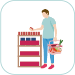 お買物のイラスト